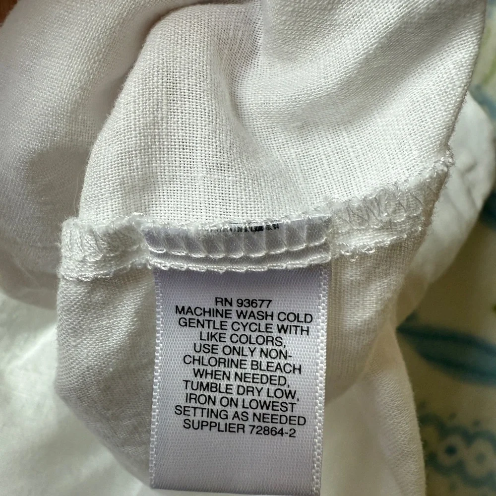 Liz Claiborne White linen Tank Top - Picture 6 of 6